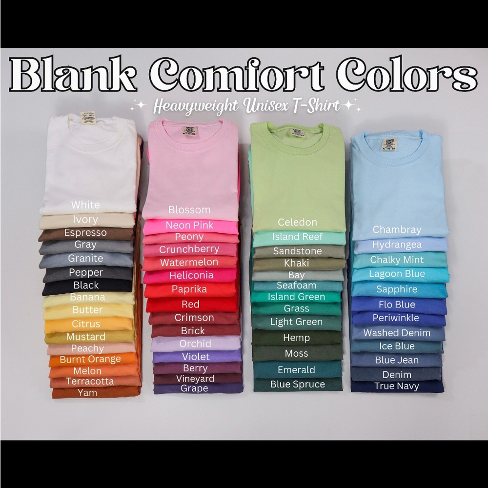 4 New Comfort Colors T shirts 100% Cotton Medium
